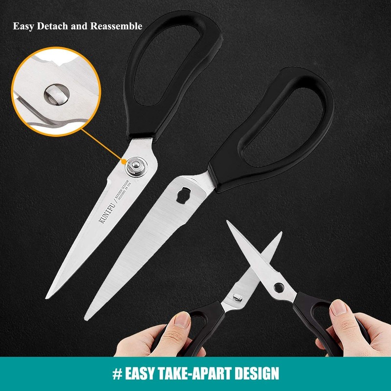 KUNIFU Professional Multi Purpose Kitchen Shears Come Apart Heavy duty Stainless gallery