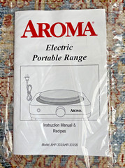 AROMA Electric Portable Range Instruction Manual & Recipes AHP-303/AHP-303SB