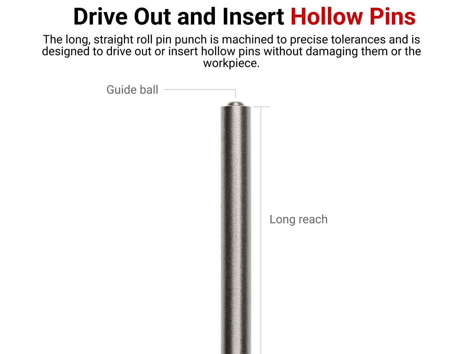 TEKTON 3/32 Inch Roll Pin Punch | 66063 | Made in USA In., 0 gallery