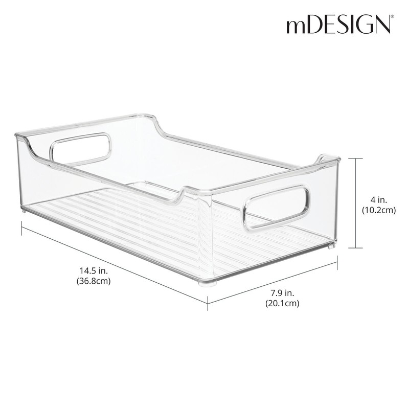 mDesign Wide Plastic Kitchen Storage Container Bins with Handles -Organization gallery