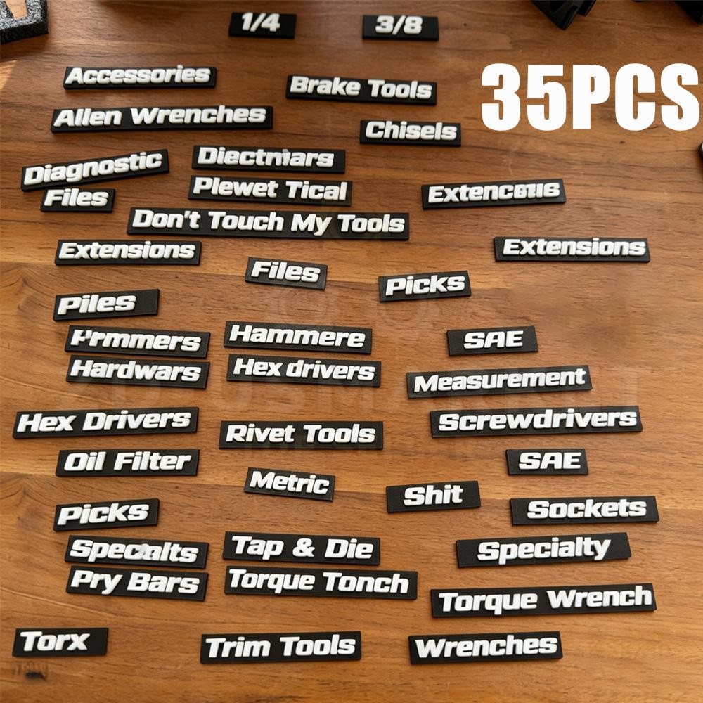 Magnetic Tool Box Labels – 35PCS/Set Drawer Organizer Magnets gallery