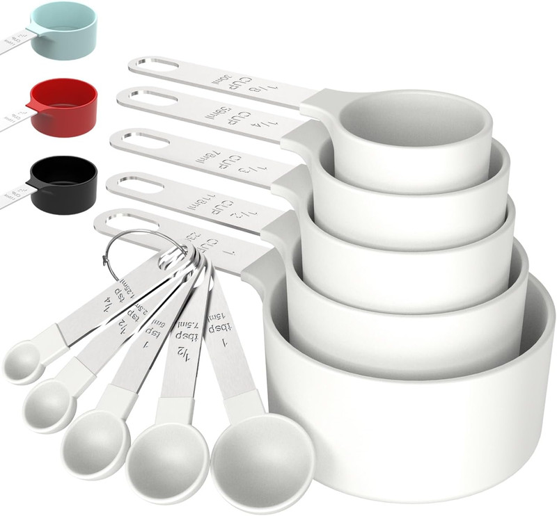TILUCK Measuring Cups & Spoons Set, Stackable Cups and Spoons, Nesting Measure C gallery