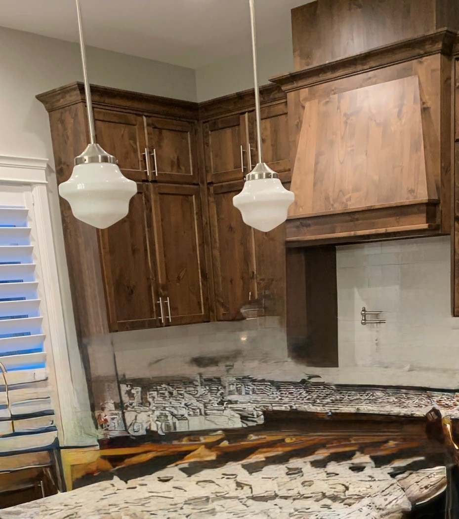 White Glass Pendant Lights Kitchen Island 2 Pack, Modern Brushed Nickel gallery
