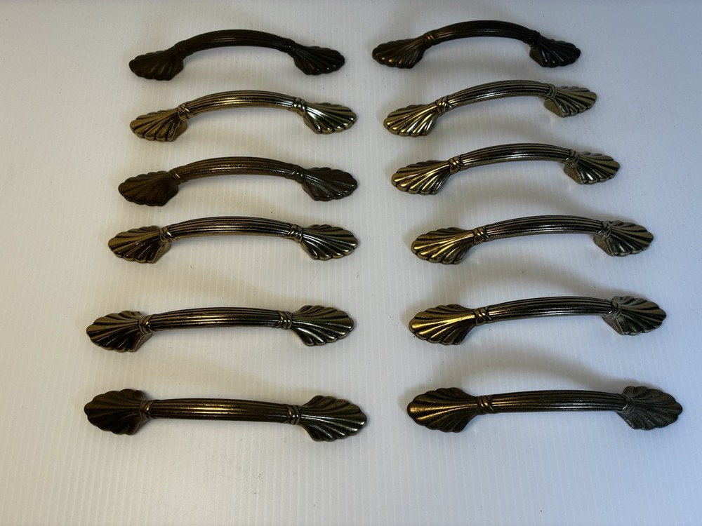 Amerock 1333 Elegance Brass Cabinet Pull Handle Pat Pending-Lot of 12 No Screws