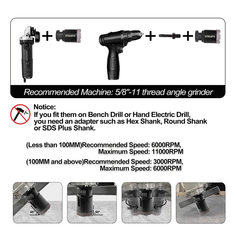 Diamond Drilling Core Bits Set Kit Hole Saw For Marble Granite Tile Porcelain gallery
