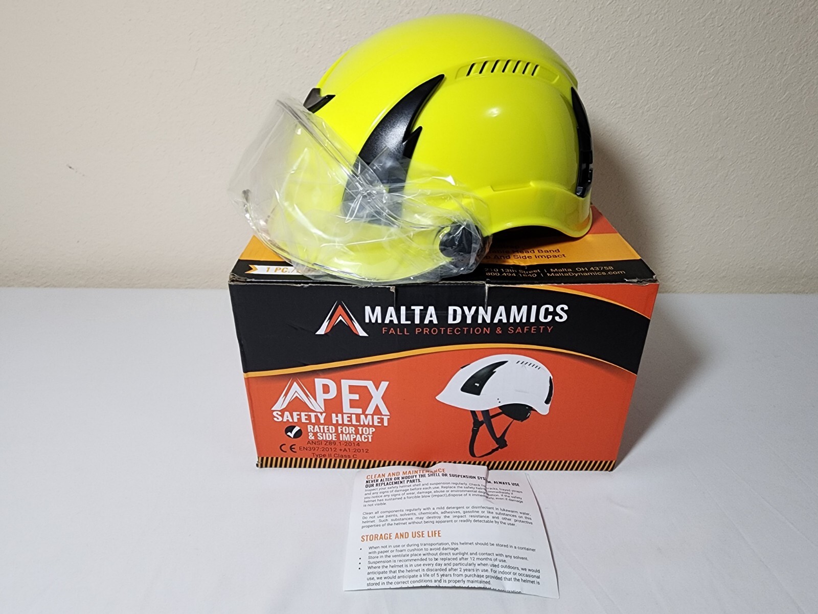 Malta Dynamics Apex Type 2 Class C Top Side Protection Safety Helmet Visor gallery