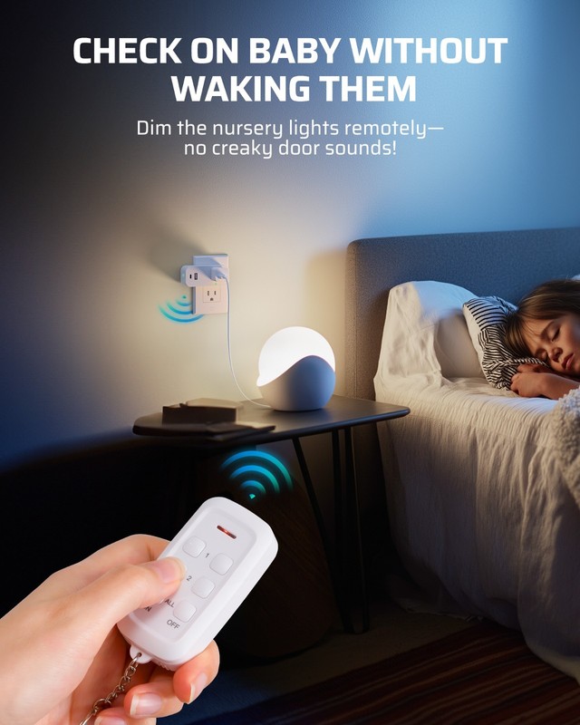 DEWENWILS Wireless Remote Control Outlet, 125V 15A 1875W, USB-A+C & AC Outlet gallery
