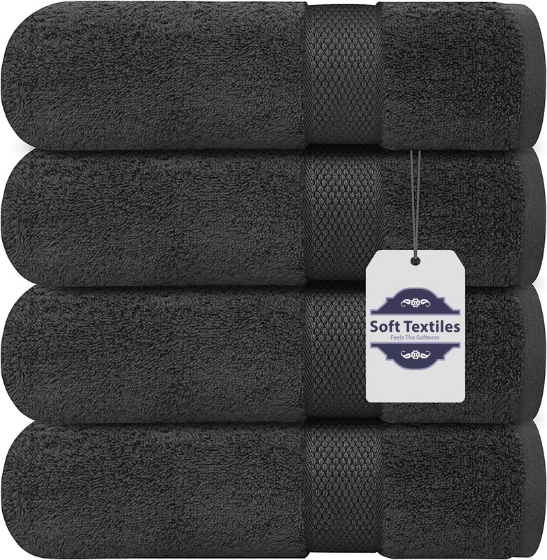 Bath Towel 4 Pack 100% Cotton Ring Spun Bath Towels Set 27x54 Inches gallery