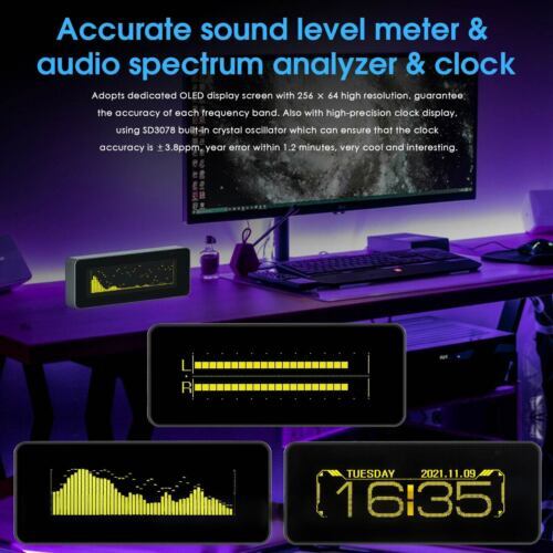Hi-end OLED Sound Level Meter Display Audio Spectrum Digital Analyzer For Home gallery