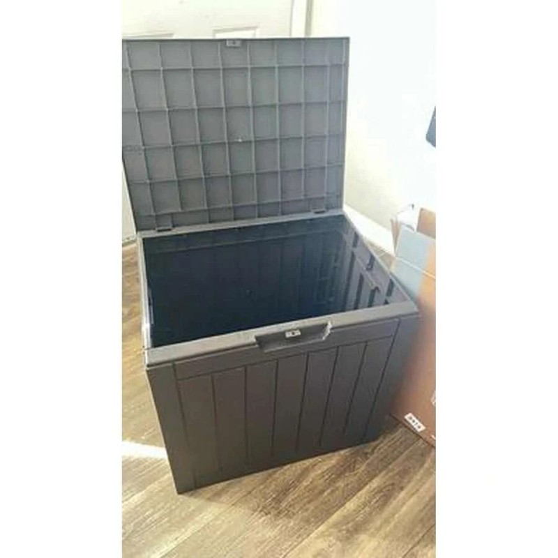 31 Gallon Resin Deck Box Waterproof UV Resistant Outdoor Storage Garden Indoor gallery