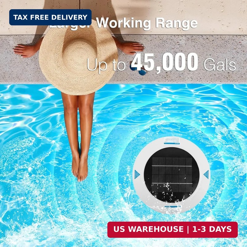 Solar Pool Ionizer for Inground & Above Ground Pools, Up to 45,000 Gallons, Floa gallery