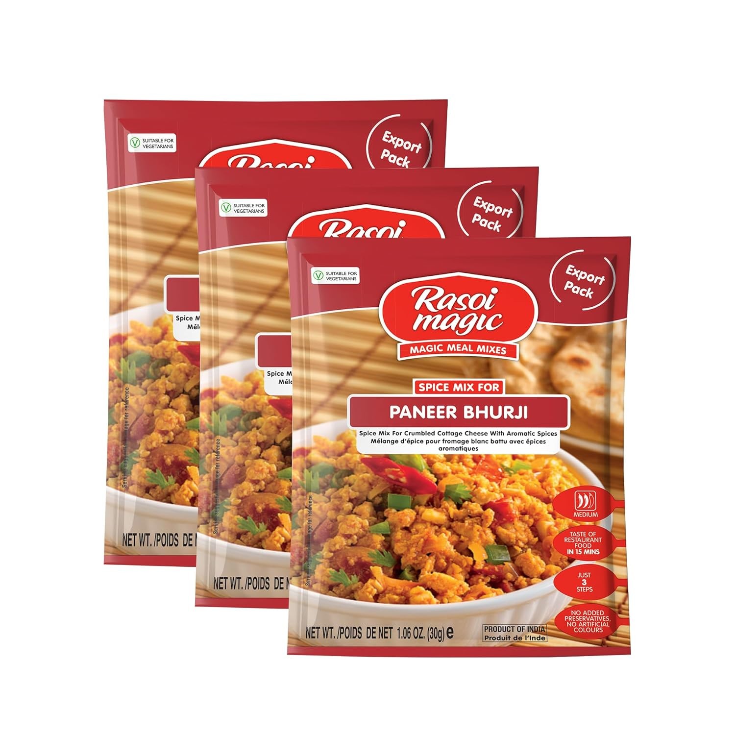 Rasoi Magic Spice Mix for Paneer Bhurji Masala 30g (Pack of 3) Ready in 15 Min gallery