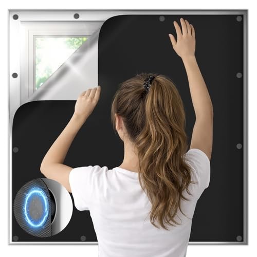 Magnetic Blackout Window Cover, 100% Blackout Shades 57"W x 39"L (Pack of 1) gallery