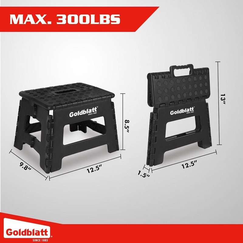 Goldblatt 8.5" Folding Step Stool Lightweight Heavy-Duty Plastic Portable Stools gallery
