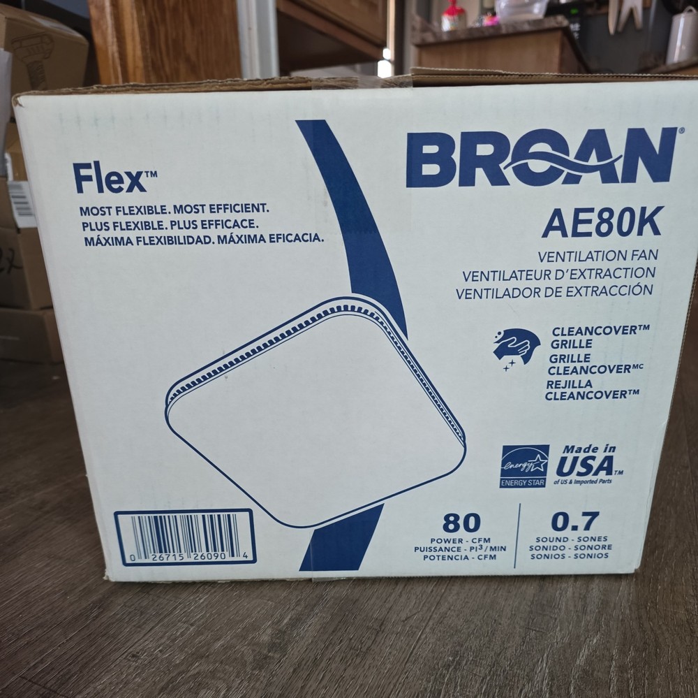Broan AE80K Nutone Ventilation Fan FLEX HVAC Heating and Air Conditioning