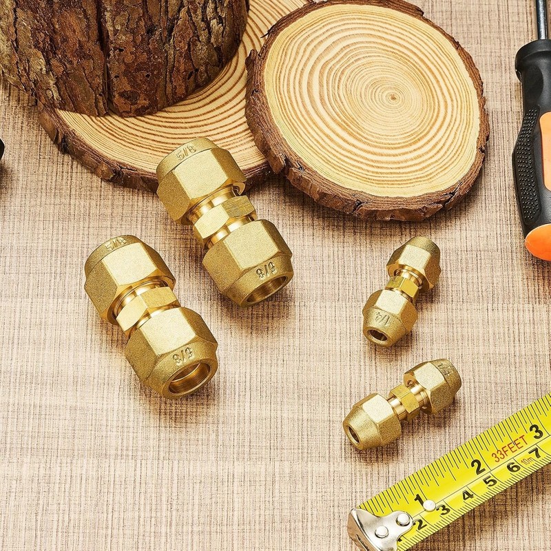 4 Pcs Copper Pipe Extension Joint Connectors Pipe Coupling Adapters 1/4" 5/8" gallery