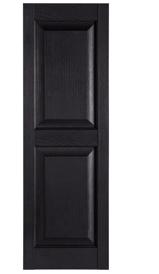 Premier Raised Panel Exterior Decorative Shutters, 15" x 39", Black, 1-Pair gallery