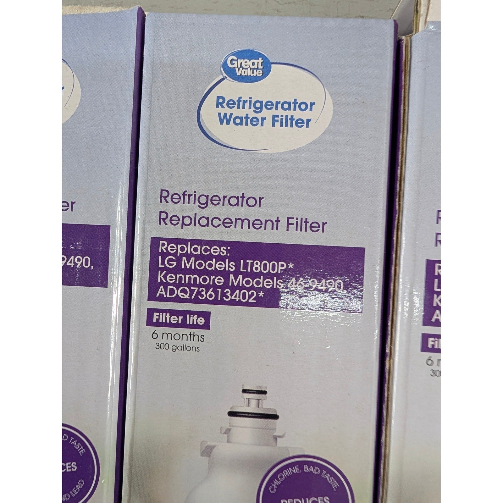 3 Great Value Refrigerator Water Filter Replaces LG LT800P 6 Months 300 Gal NEW gallery
