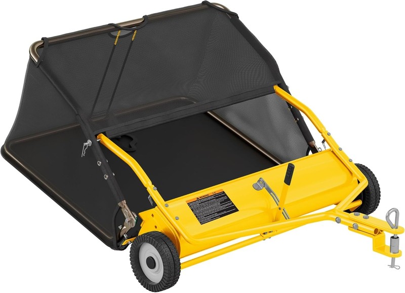 48" Lawn Sweeper Tow Behind Pull Behind Grass Sweeper w/25.16 cu.ft Large Hopper gallery