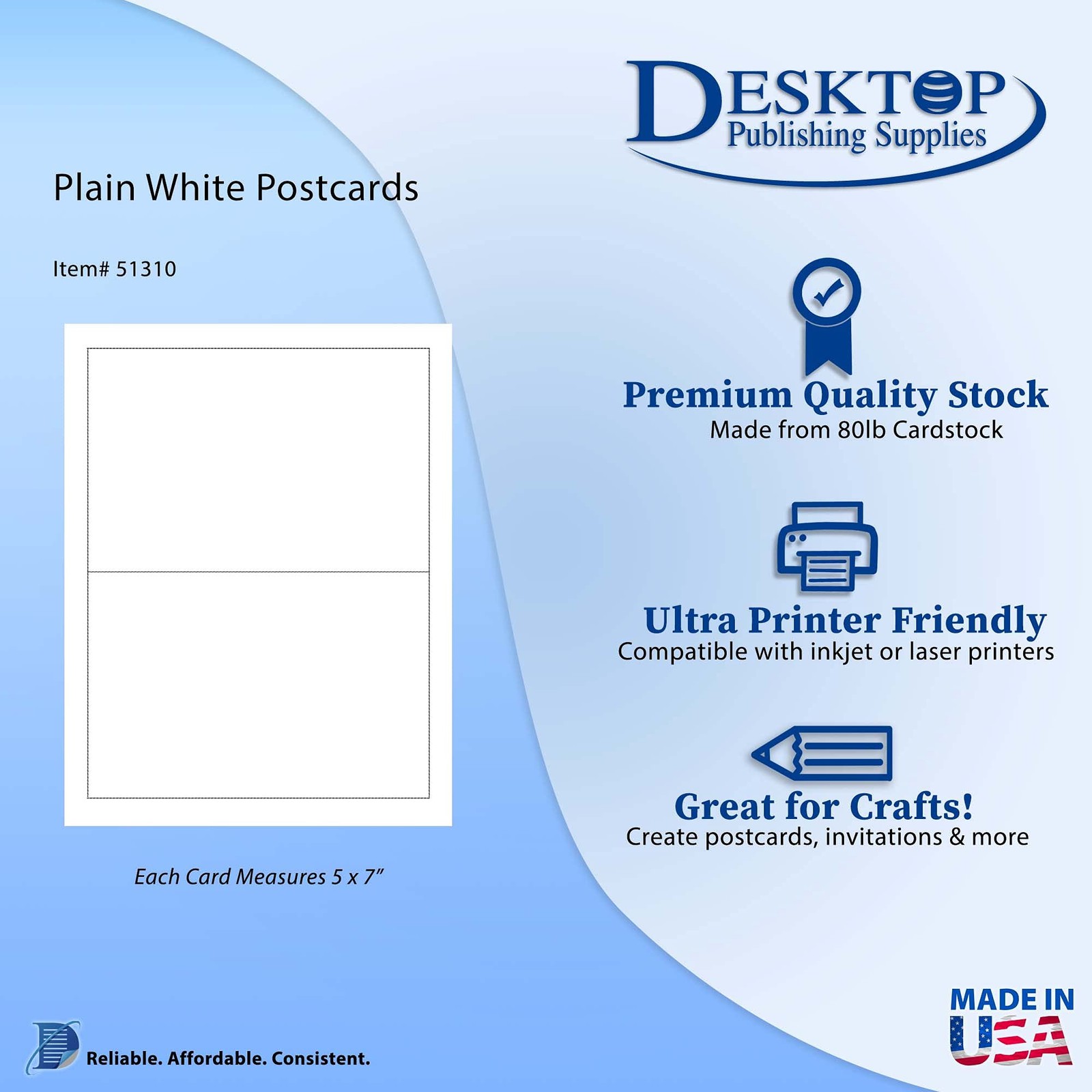 25 PCS 80lb White 5x7 Inch Postcards Blank Heavyweight Cardstock Mailing gallery