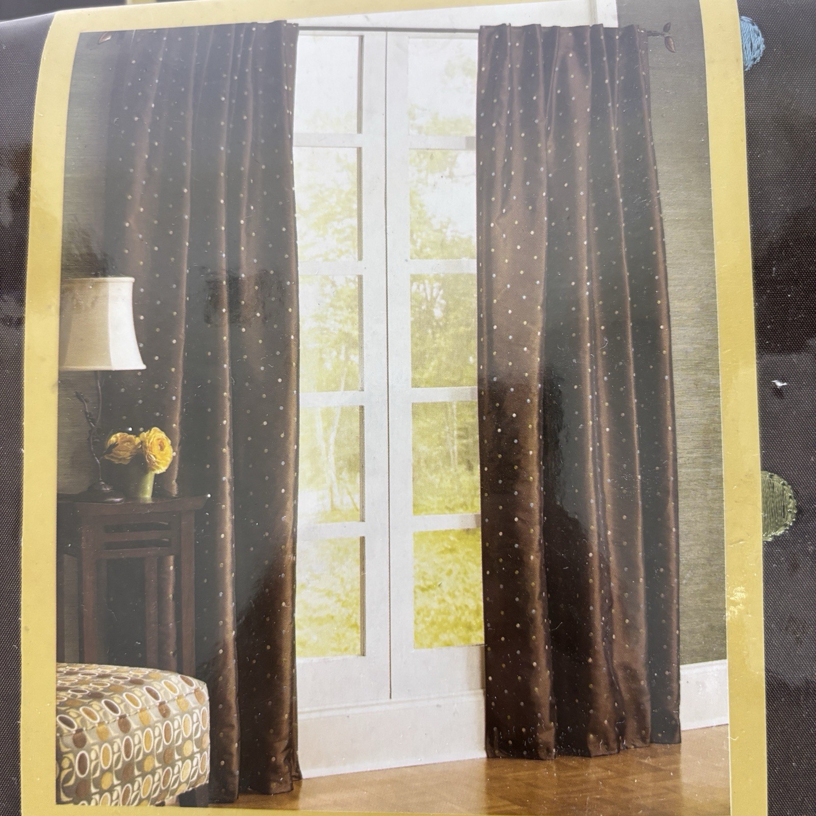 Pier 1 Imports Polka Dot Window Panel Curtain 54" x 96" Lined Brand New gallery
