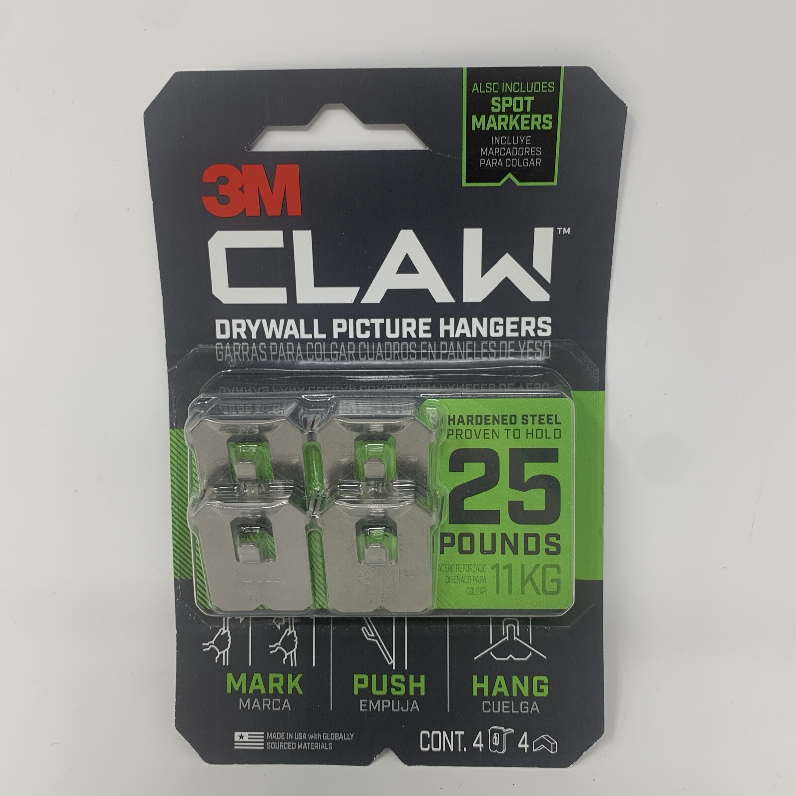 3M Claw Drywall Picture Hangers - 4 Count Holds 25 Pounds EACH NEW gallery