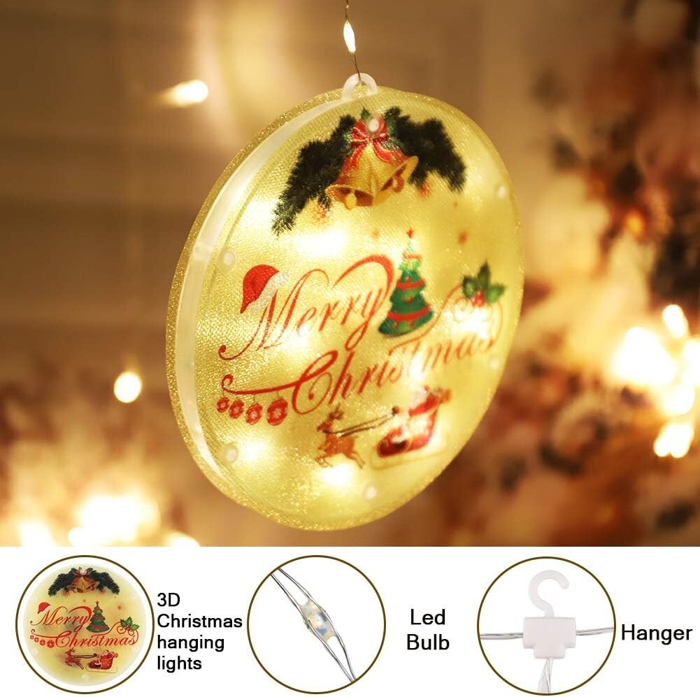 Christmas String Lights LED Decorative Novelty Hanging 3D Light Warm White 9.8FT gallery