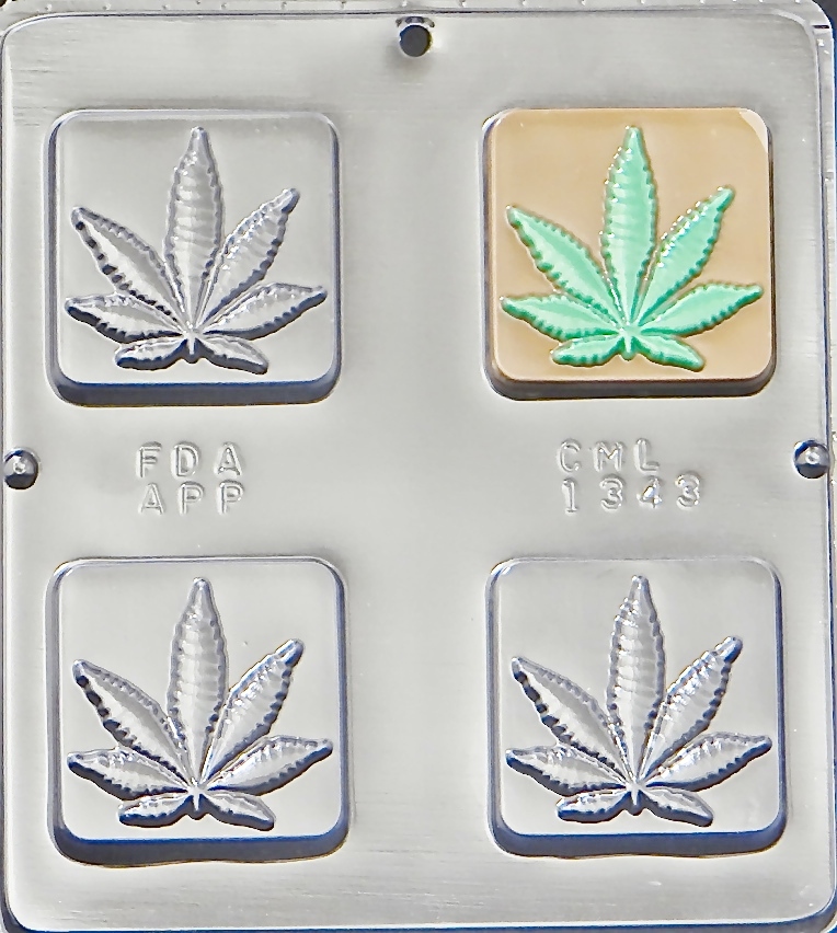 Marijuana Leaf Pot Leaf Square Bar Chocolate Candy Mold 1343 NEW