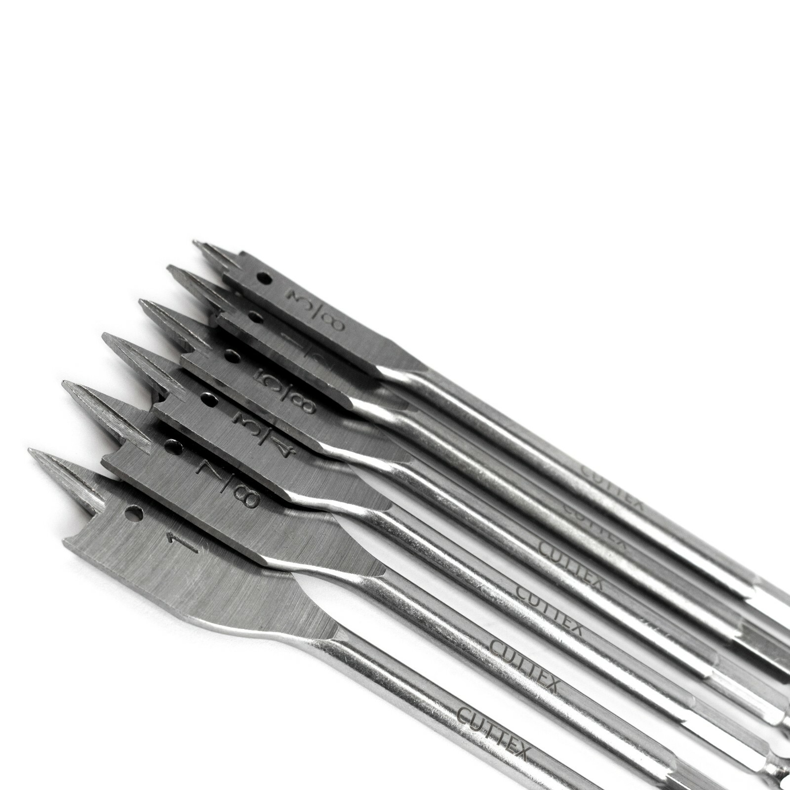 3/8" to 1" Spade Drill Bit Set, Cuttex Tools 6 PCS Full Set, Paddle Flat Bits gallery