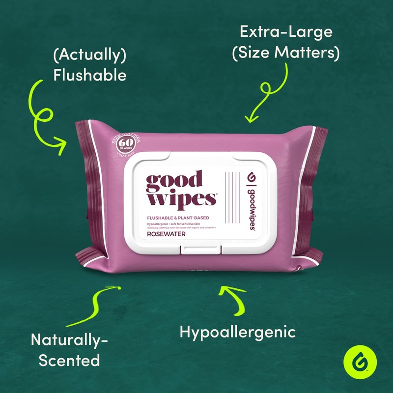 Flushable Wipes – Made with Vitamin E & Aloe – Soft, Individually Wrapped But... gallery