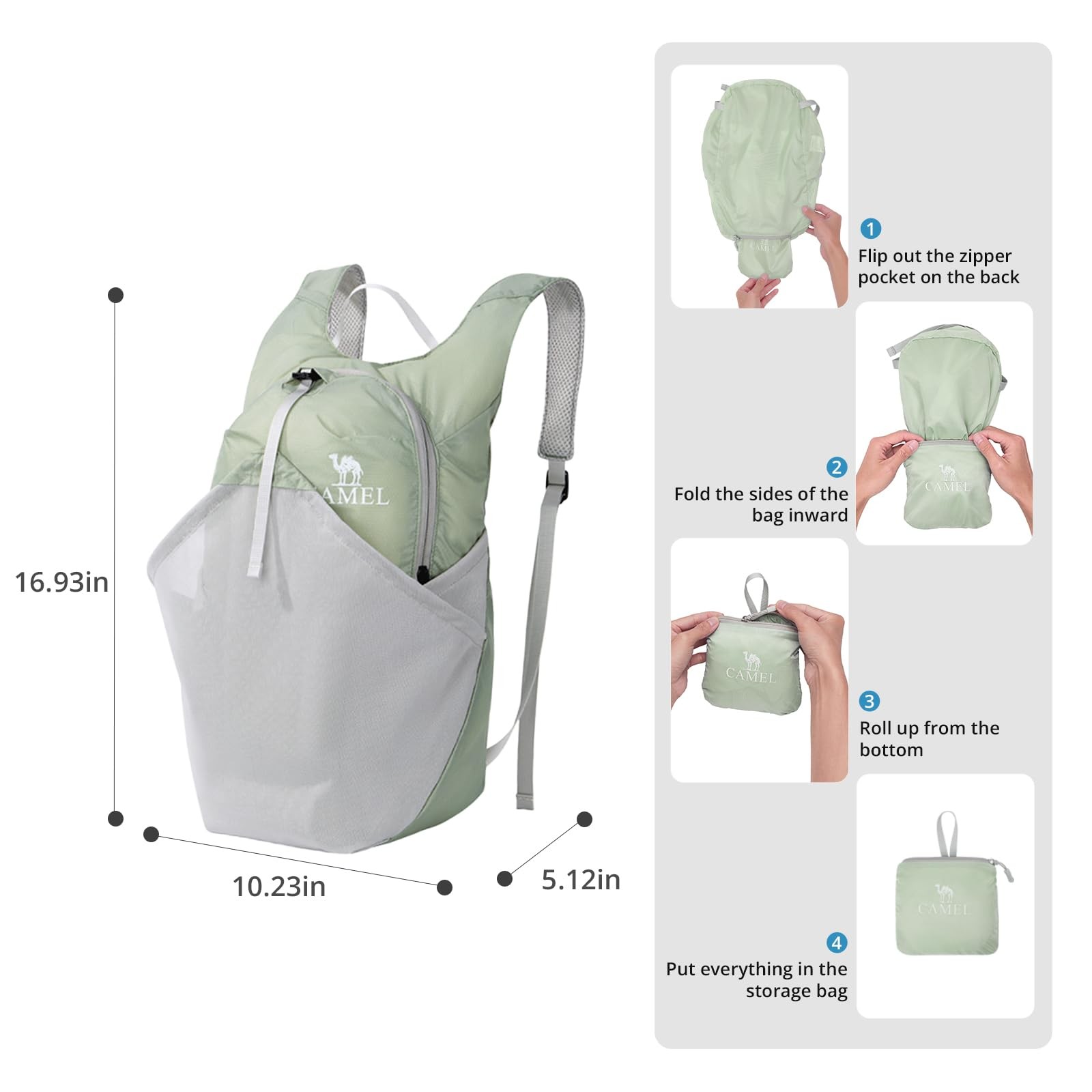 Foldable Hiking Backpack Lightweight Travel Backpack Waterproof Small packabl... 4