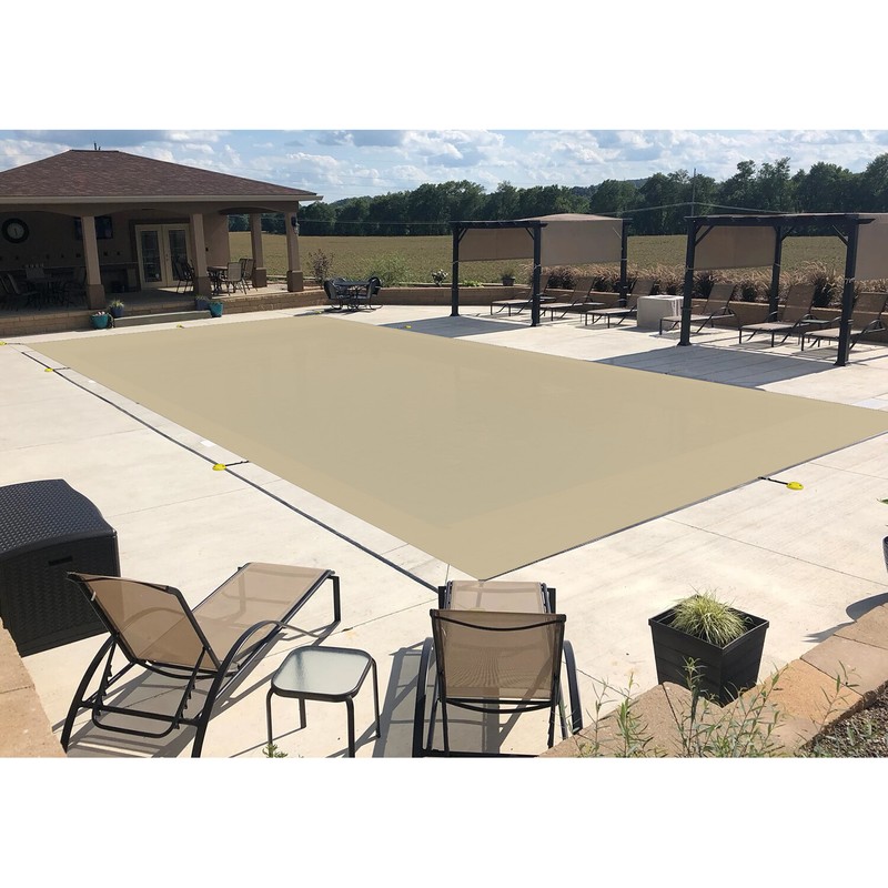 Rectangle Winter Pool Cover Sand Heavy Duty Safety for Inground Swimming Pool gallery