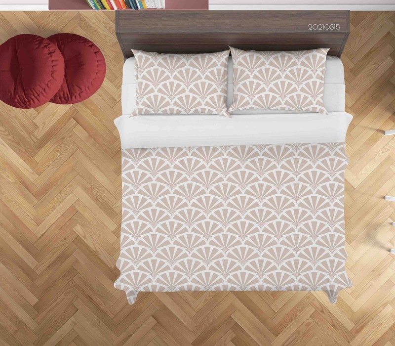 3D Geometric Pattern Brown White Quilt Cover Set Bedding Sets Pillowcases 64 gallery