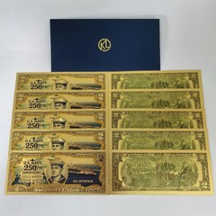 10pcs US 250th Anniversary Gold Foil Commemorative Banknote US NAVY Card Gift