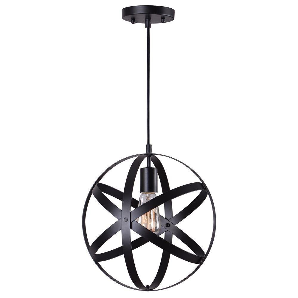 Home Decorators Collection Mini Pendant Light Black finish metal shade A-2 gallery