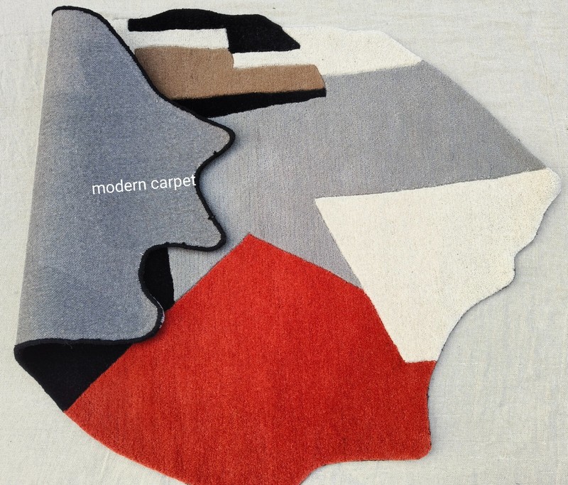 Irregular Shape Rugs 3x5 Ft Handmade 100% Woolen Hand Tufted For Home Decoration gallery