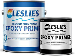 Leslies High Build Epoxy Pool Paint Primer 1 Gallon Gray Satin Finish Concrete
