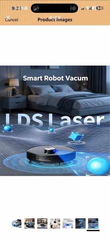 Generic Oryzom V8 Pro Robot Vacuum & Mop LiDAR 6000Pa HEPA 220min Black gallery