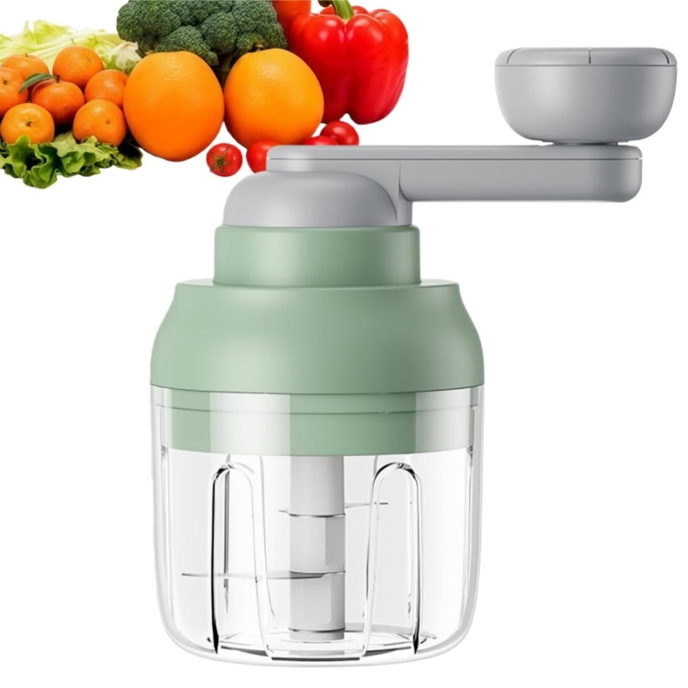 Multi-Functional Manual Food Processor Vegetable Chopper, Hand-Powered handle...