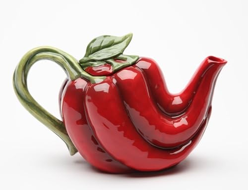 Cosmos Gifts Chili Pepper Ceramic Teapot 5-Inch 20844 gallery