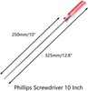 Phillips Screwdriver 10 Inch, Long #1 10 Inch #1, Red, Silver gallery