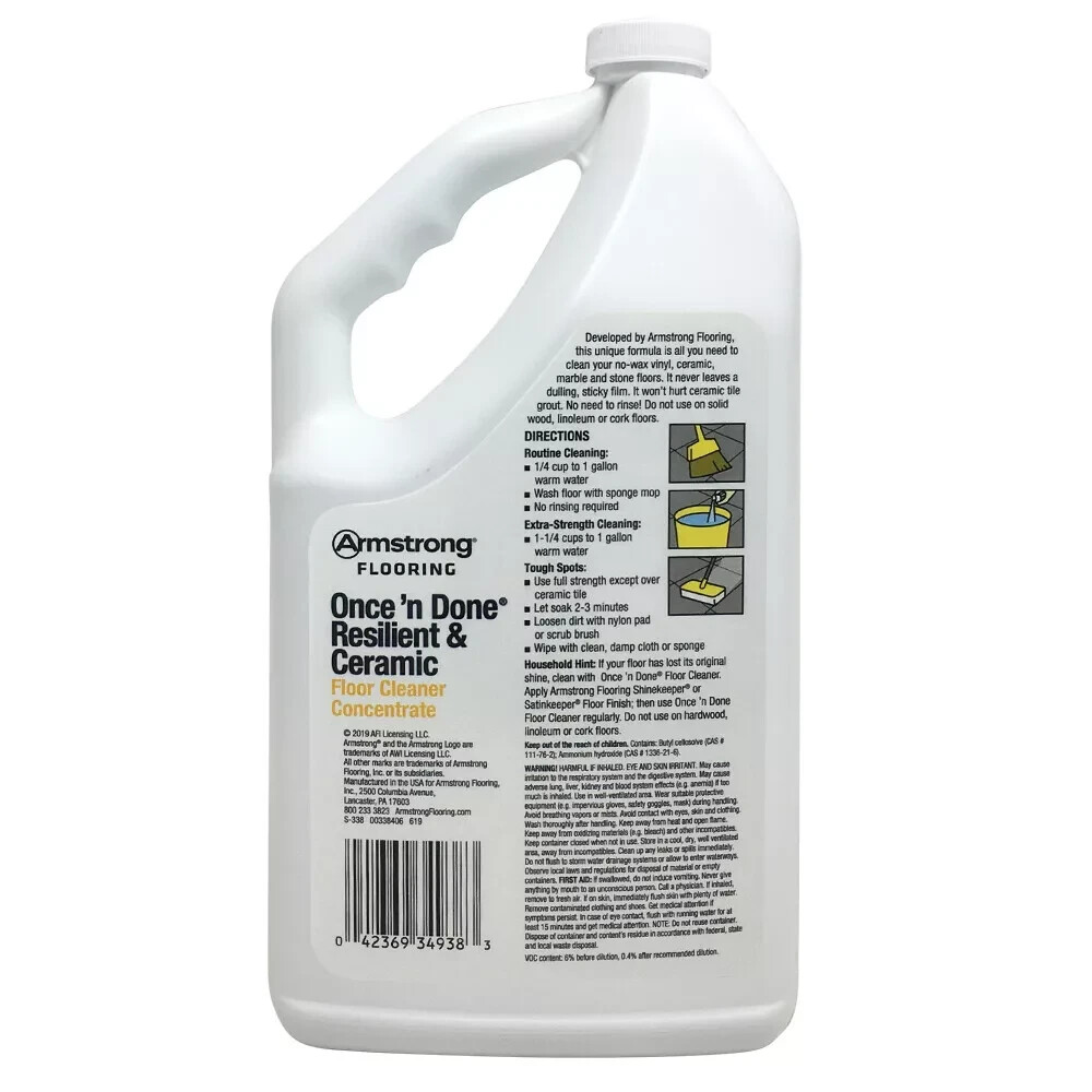 Armstrong Once 'n Done Resilient & Ceramic Floor Cleaner 64oz Concentrate 1/2gal gallery