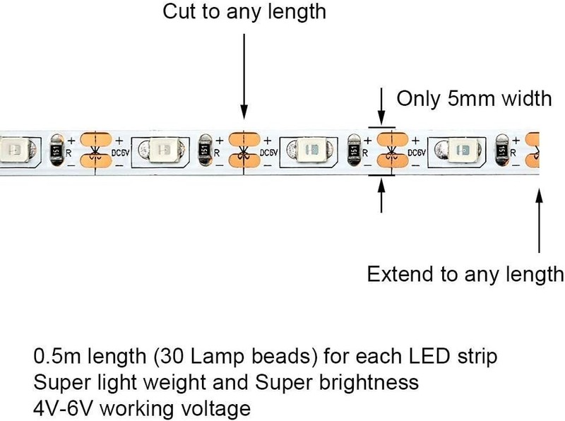 Universal LED Light Strip Kit for RC Fixed-Wing Aircraft - 2 Pieces Included gallery