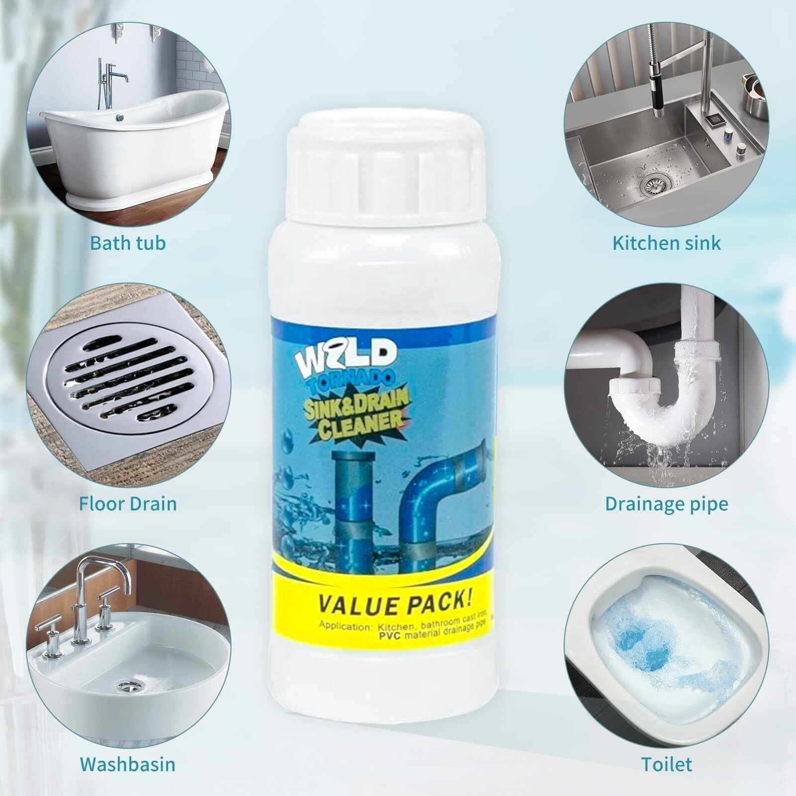 Sink and Drain Cleaner 5-Pack Quick Unclog Tool for Kitchen Toilet Sink Drains gallery