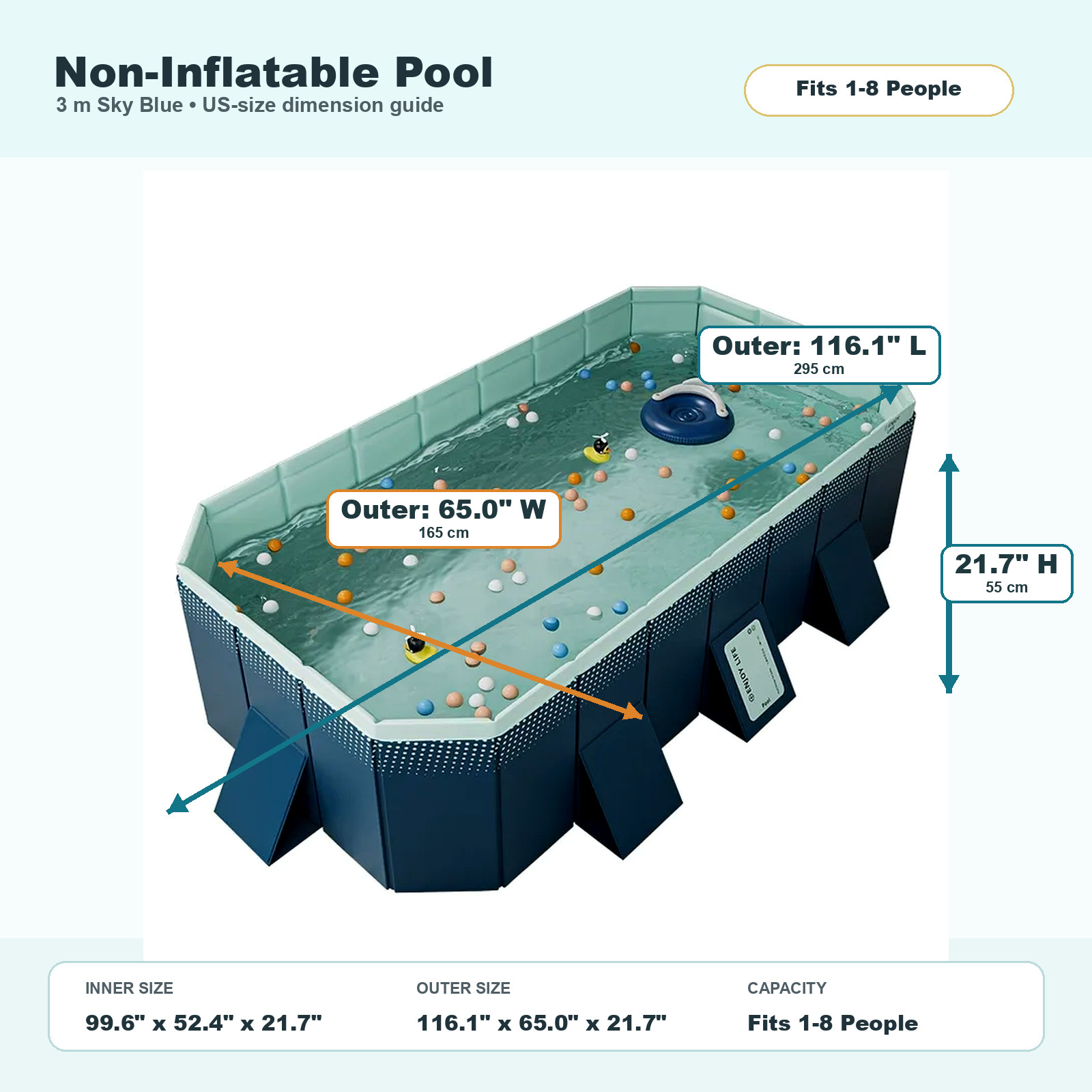Non-Inflatable Swimming Pool Family Above Ground Backyard Pool Value Set gallery