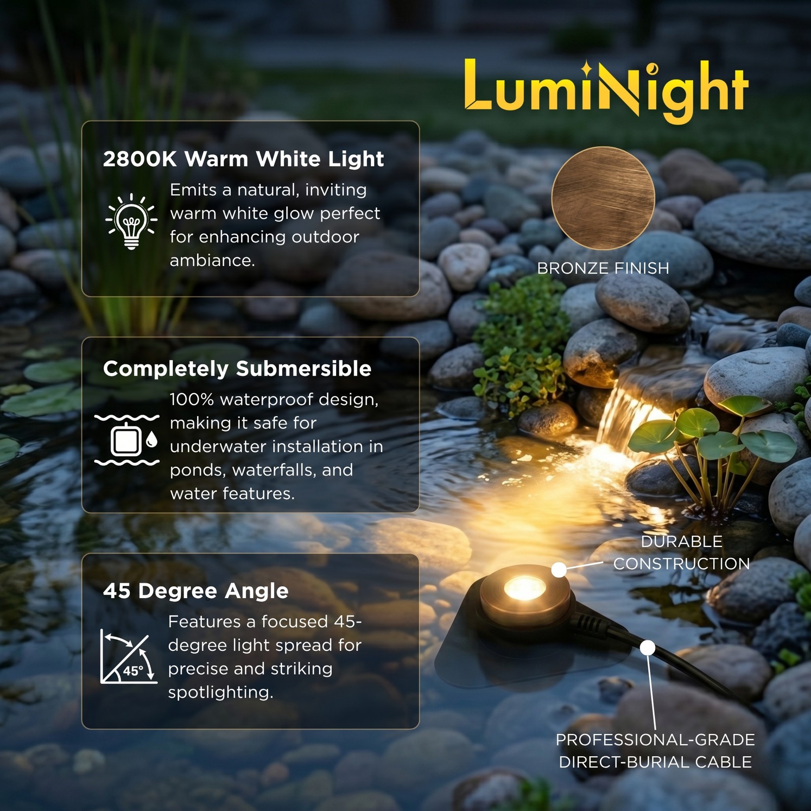 Compact Anjon Pondless Waterfall Kit w/ 5' x 15' Liner & 2100 GPH Pump PXSAN4 gallery