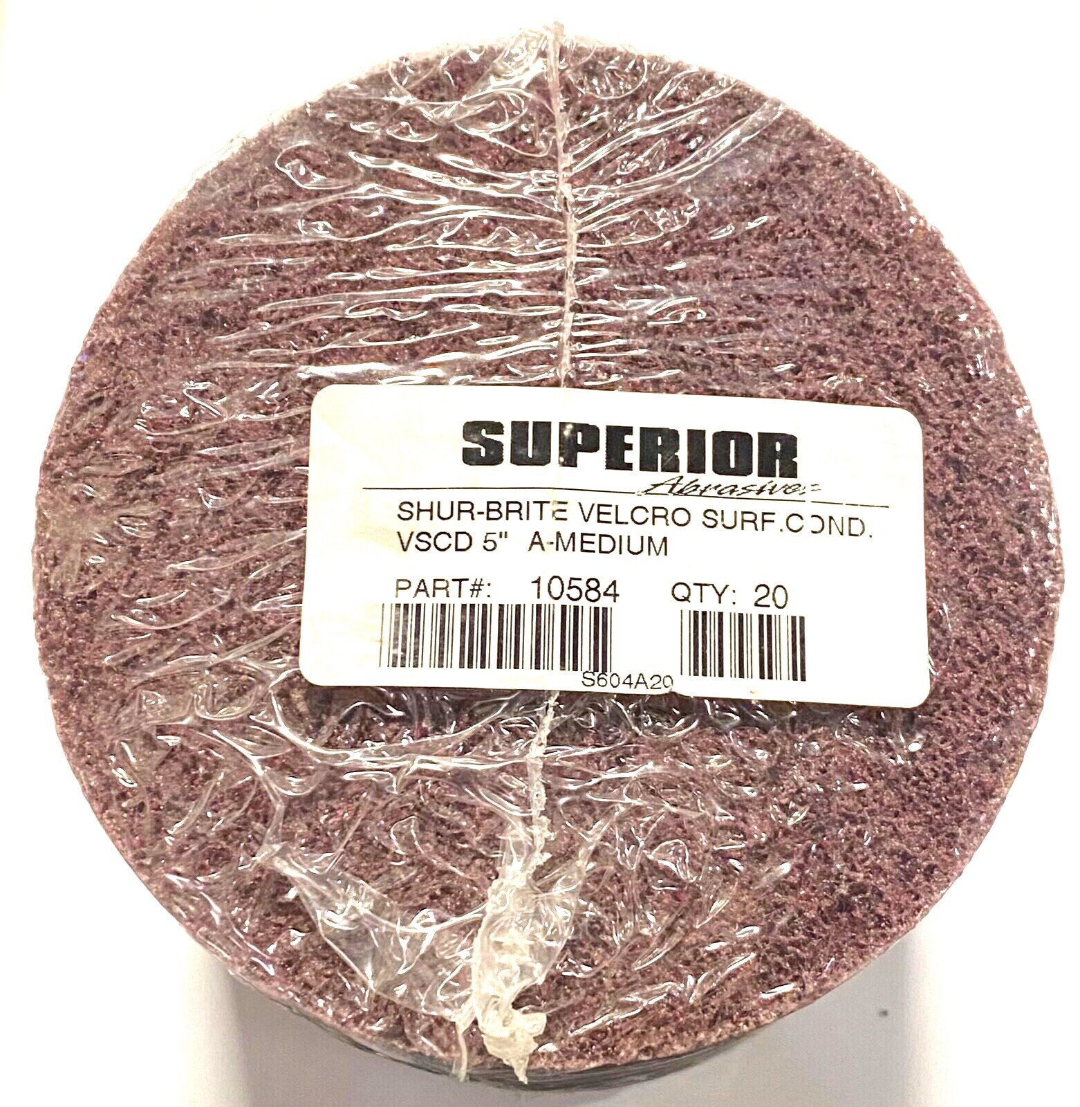 5" Hook and Loop Surface Conditioning Discs Maroon Medium Aluminum Oxide 20 Pack gallery