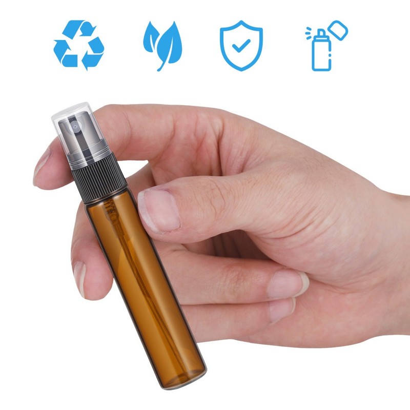 10 Pcs Small Empty Refillable Glass Spray Bottles for Makeup and Skin ml gallery