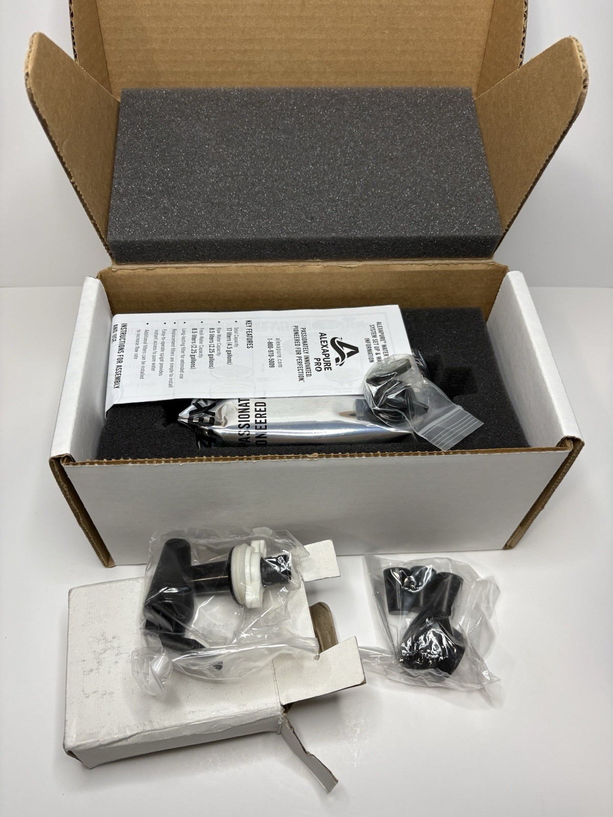 Alexapure Countertop Gravity Water Filtration System Stainless Steel + Filter gallery