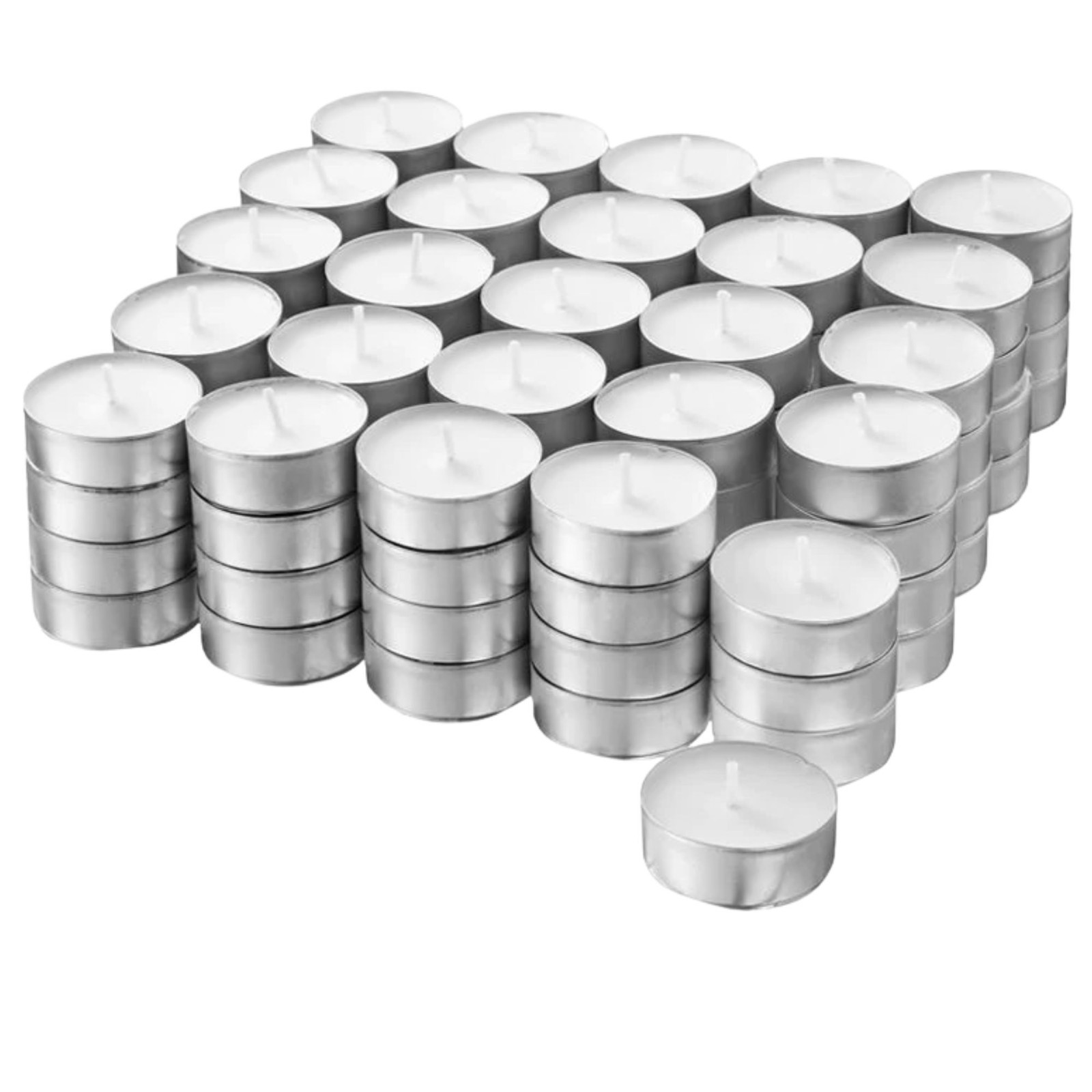 Long Burning Unscented Tea Light Candles, In White Pack Of 100 gallery